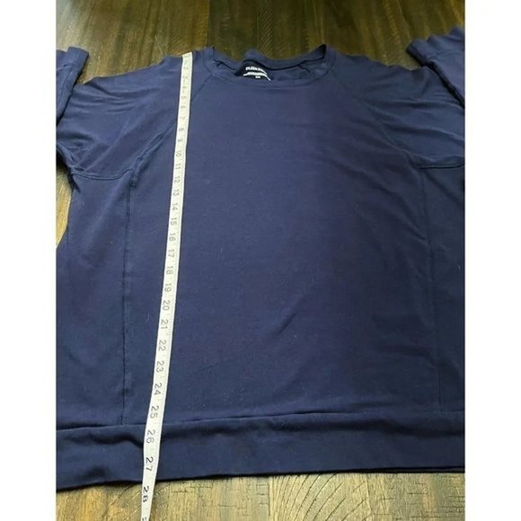 Eileen Fisher Navy Blue Long Sleeve Side Zip Pullover Top Blouse Size Medium - Picture 5 of 6